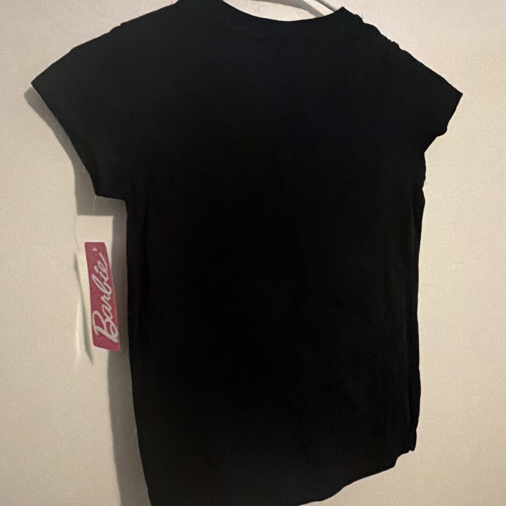 Barbie Black Pink Logo Graphic Crew Neck Short Sleeve Tagless T-Shirt 7/8 kid - Picture 7 of 7